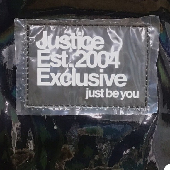 Justice Metallic Black Glow Backpack Bookbag G20 NWOT - Picture 7 of 7